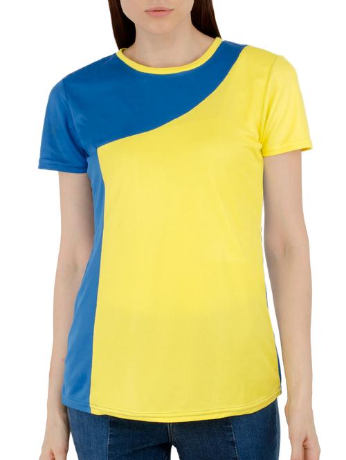 yellow color block tee - 15118557 - Very Small Image - 1