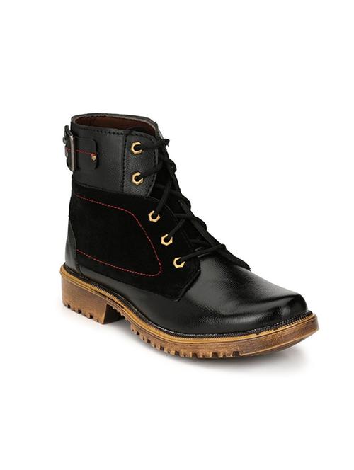 black leatherette high ankle boot - 15121145 - Very Small Image - 1