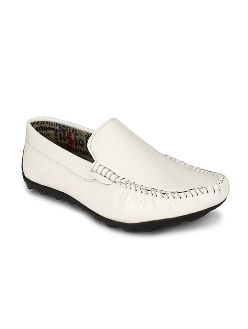 white leatherette slip on loafer - 15121151 - Very Small Image - 1