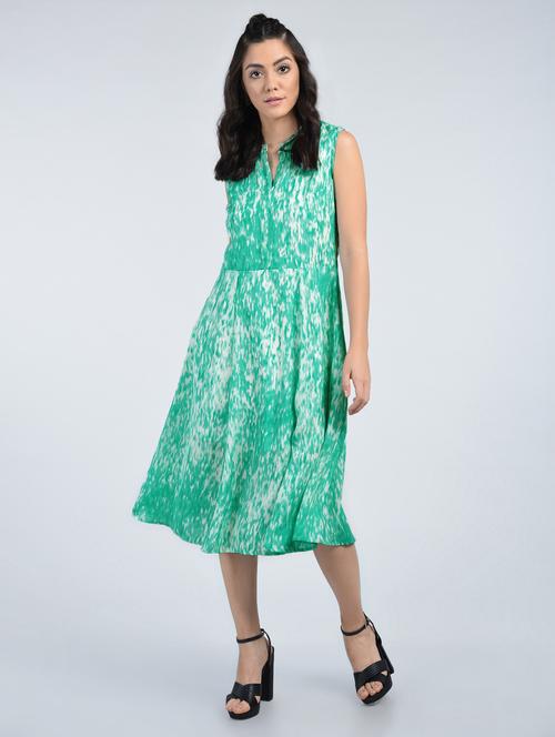 mandarin collar a-line dress - 15121403 - Very Small Image - 1