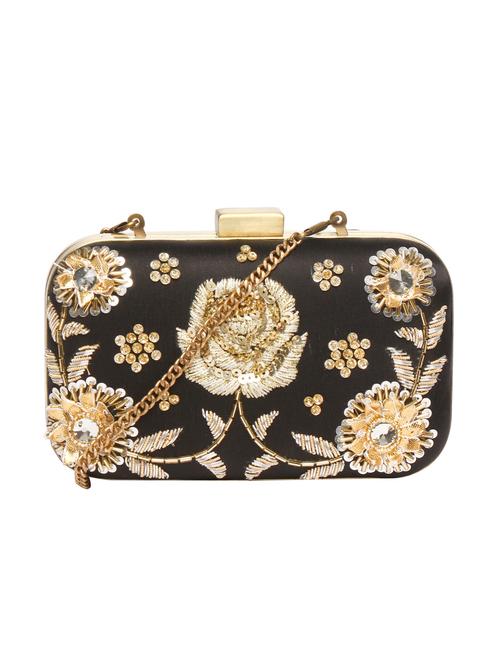 black satin box clutch - 15123022 - Very Small Image - 1