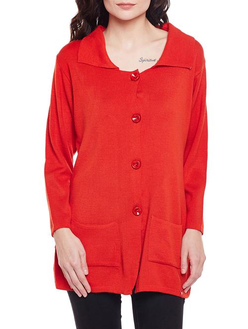 orange acrylic cardigan - 15124070 - Very Small Image - 1