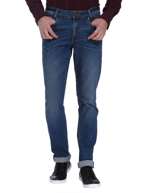 blue cotton washed jeans - 15124477 - Very Small Image - 1