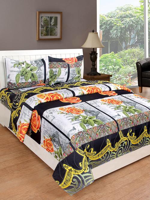 glace cotton double bedsheet with 2 pillow covers - 15125265 - Very Small Image - 1