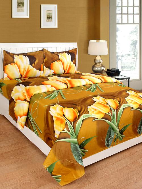 glace cotton double bedsheet with 2 pillow covers - 15125286 - Very Small Image - 1