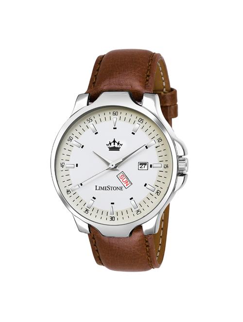 limestone brown avtar day and date functioning analog watch for men/boys - (ls2730) - 15125510 - Very Small Image - 1