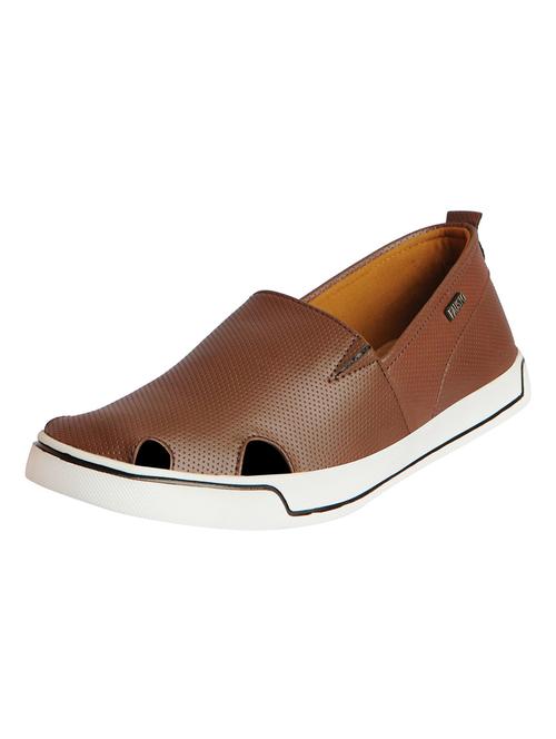 brown leatherette casual slipon - 15125796 - Very Small Image - 1