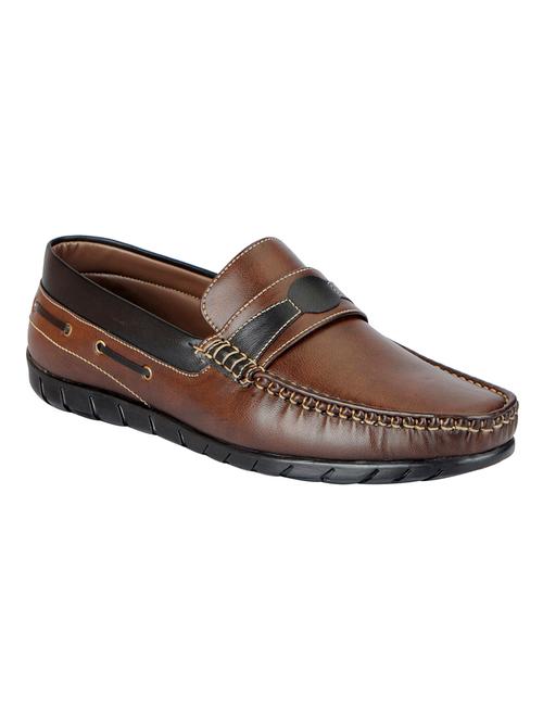 brown leatherette slip on loafer - 15125823 - Very Small Image - 1