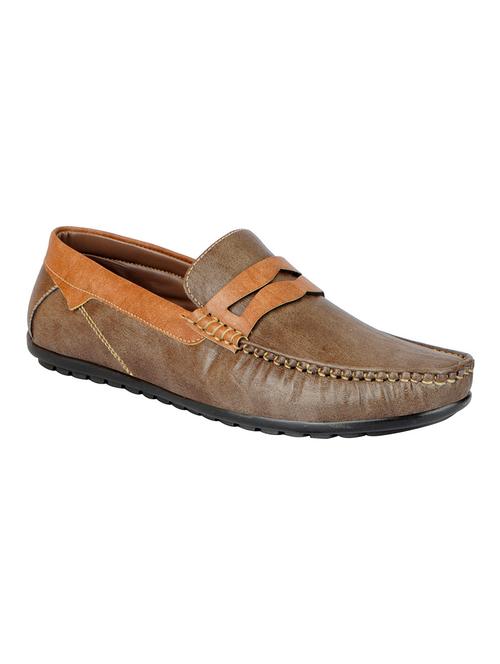 brown leatherette slip on loafer - 15125826 - Very Small Image - 1