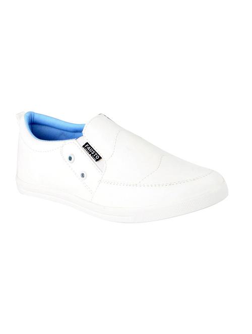 white leatherette casual slipon - 15125835 - Very Small Image - 1