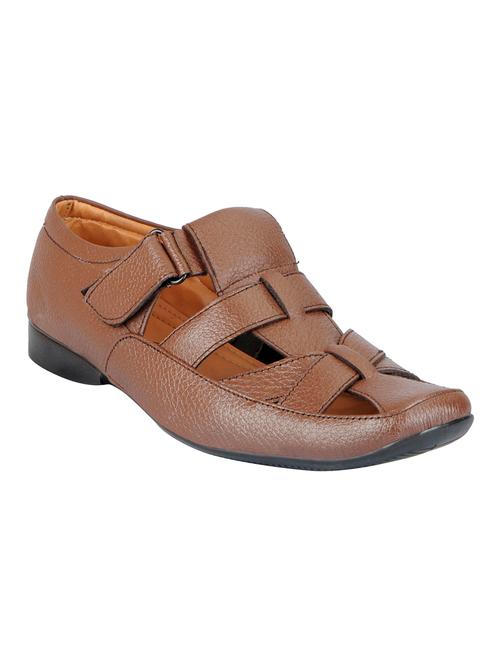 brown leather slip on sandal - 15125903 - Very Small Image - 1