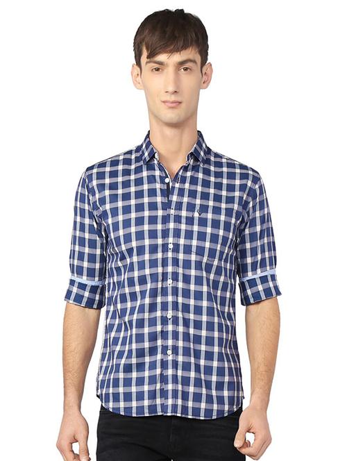blue cotton casual shirt - 15126312 - Very Small Image - 1
