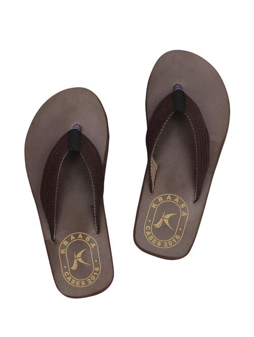 brown fabric toe separator flip flops - 15126541 - Very Small Image - 1