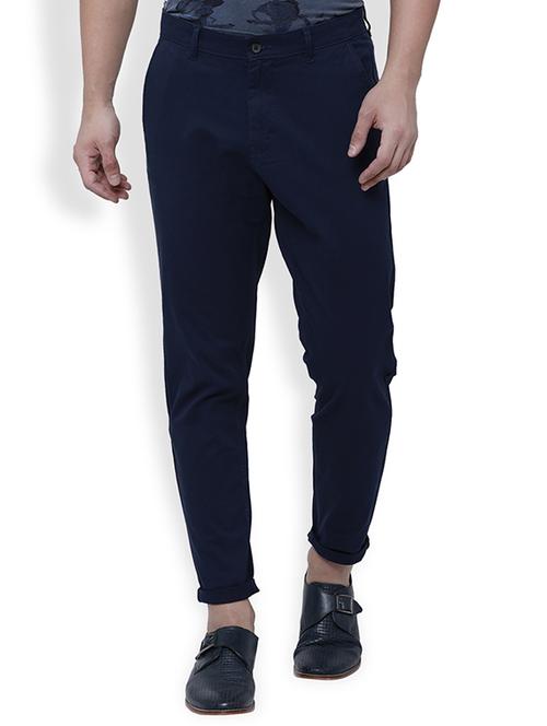 blue cotton blend chinos - 15126954 - Very Small Image - 1
