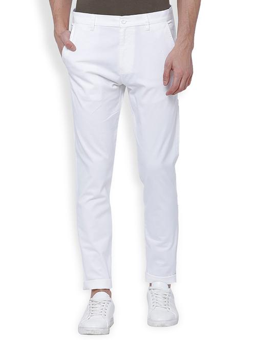 white cotton blend chinos - 15126959 - Very Small Image - 1