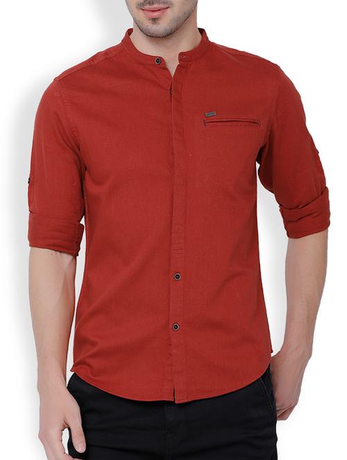 red cotton casual shirt - 15127055 - Very Small Image - 1