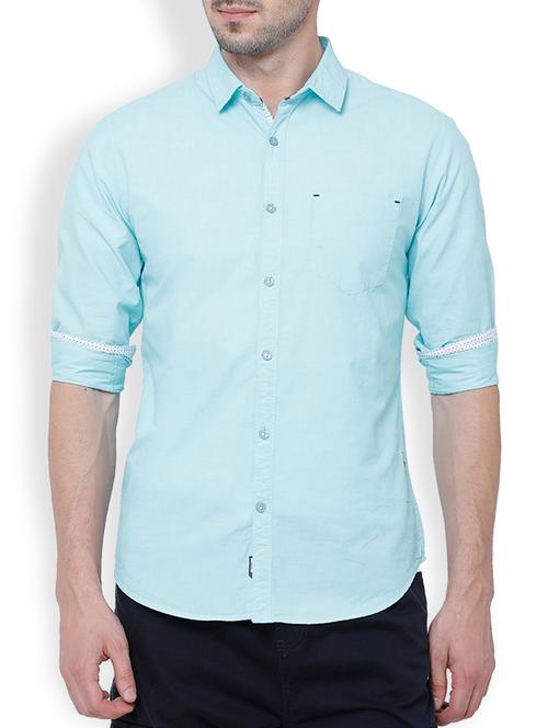 blue cotton casual shirt - 15127074 - Very Small Image - 1