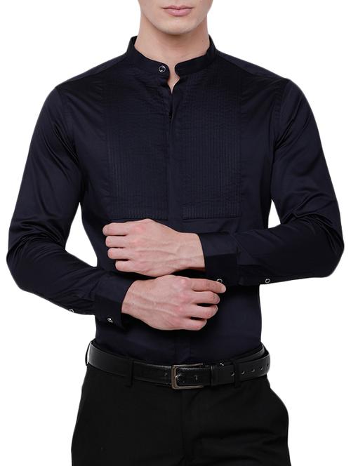 navy blue cotton formal shirt - 15127178 - Very Small Image - 1