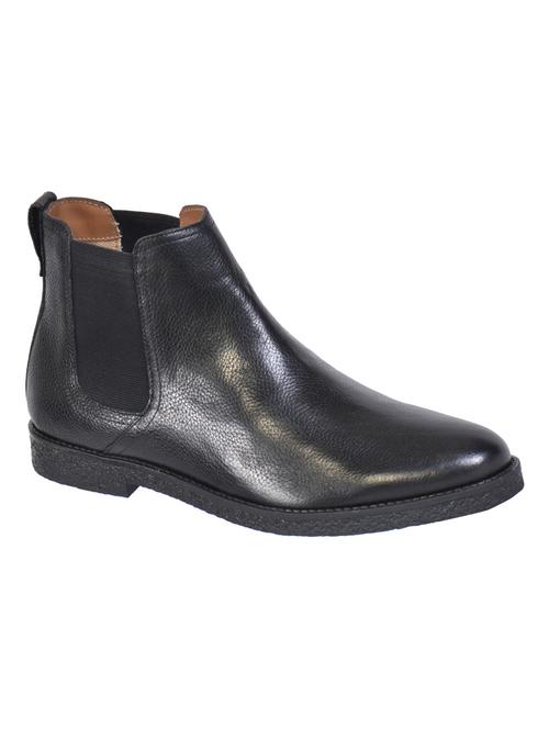 Black Leather Slip On Boots - 15130928 - Very Small Image - 1