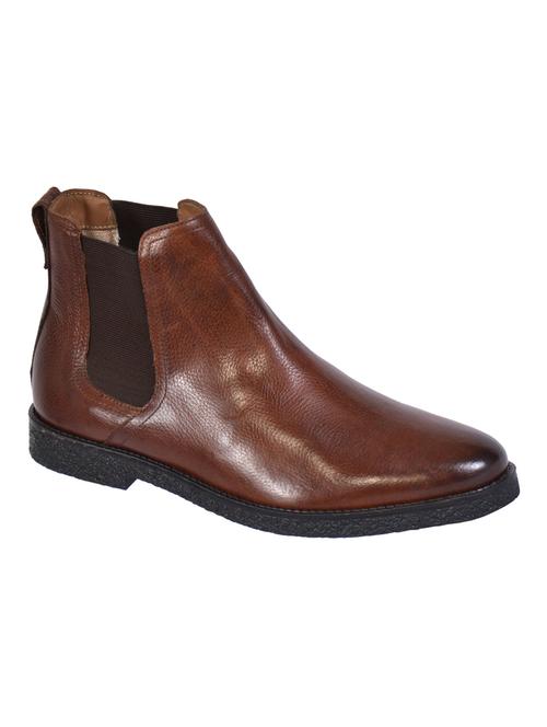 brown leather slip on boots - 15130929 - Very Small Image - 1