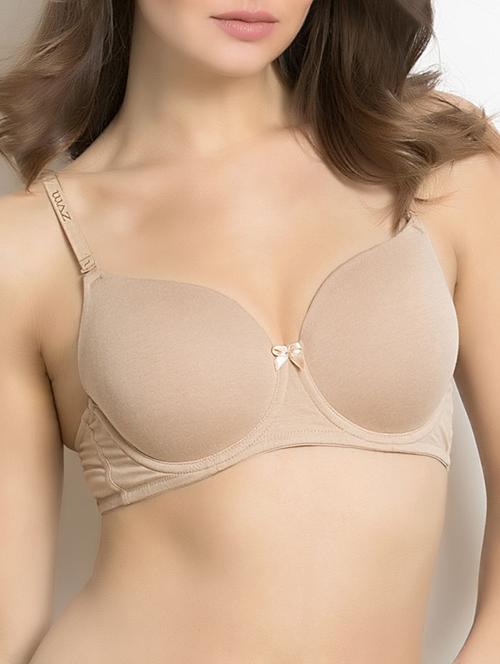 bow patch solid t-shirt bra - 15131828 - Very Small Image - 1