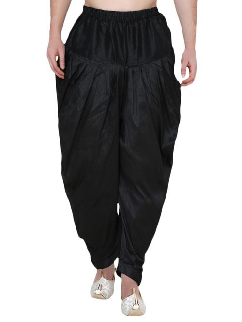 black silk blend dhoti - 15132812 - Very Small Image - 1