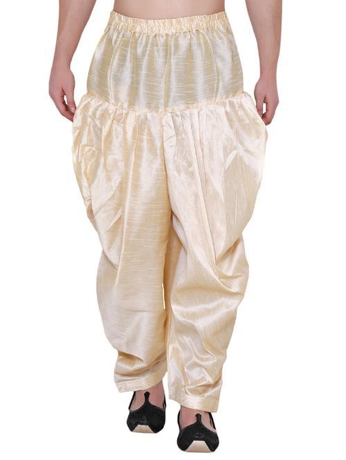 cream silk blend dhoti - 15132814 - Very Small Image - 1
