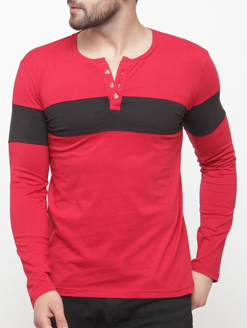 red cotton cut & sew t-shirt - 15135373 - Very Small Image - 1