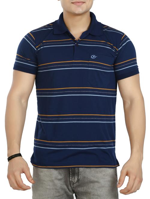 navy blue cotton  pocket  t-shirt - 15135415 - Very Small Image - 1