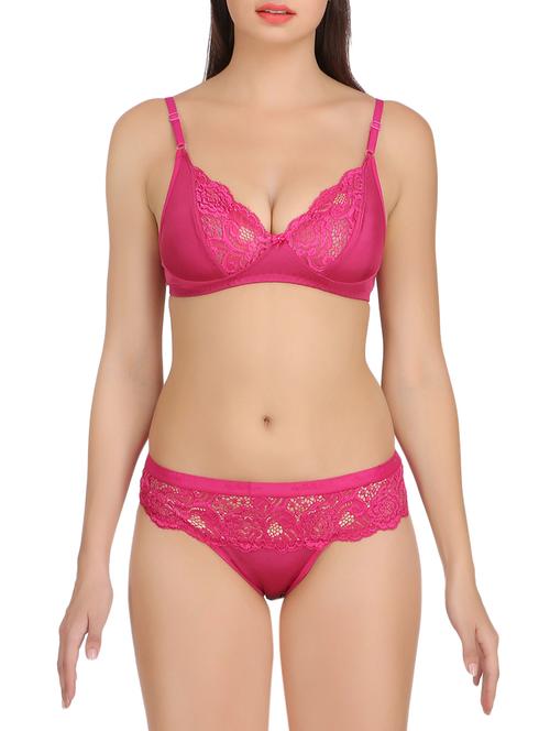 pink silk blend bra and panty set - 15135442 - Very Small Image - 1