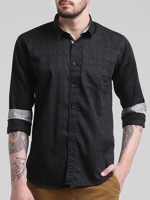 black cotton casual shirt - 15135687 - Very Small Image - 1