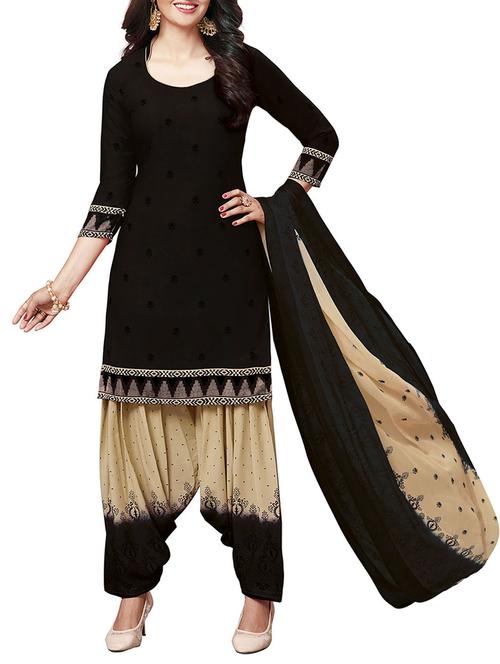 printed unstitched salwar suit - 15136809 - Very Small Image - 1