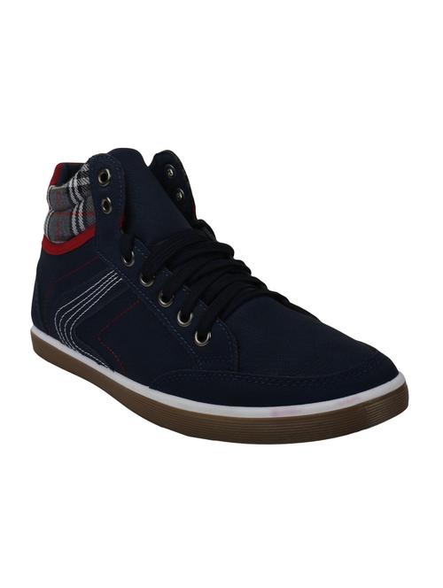 blue leatherette lace up sneaker - 15137136 - Very Small Image - 1