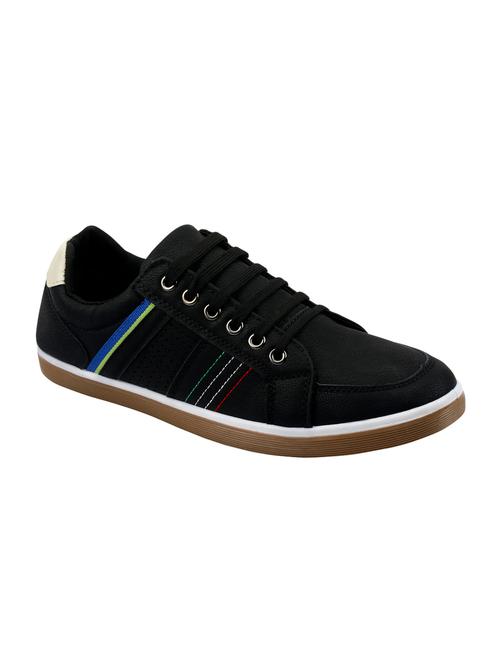 black leatherette lace up sneaker - 15137146 - Very Small Image - 1