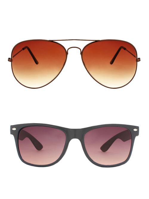 zyaden combo of 2 sunglasses aviator & wayfarer sunglasses-combo 2359 - 15137598 - Very Small Image - 1