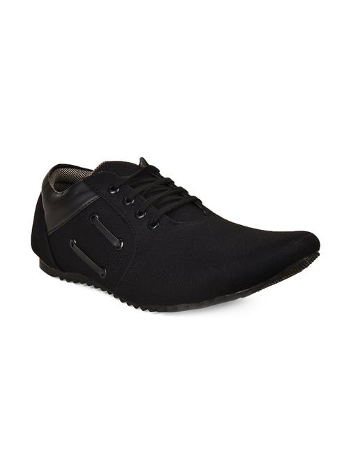 black canvas lace up casual shoes - 15139076 - Very Small Image - 1