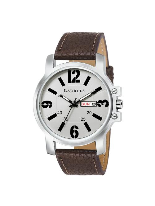 laurels commuter day date silver dial men's  wrist watch- lmw-cm-070907 - 15139537 - Very Small Image - 1