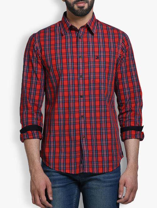 red cotton casual shirt - 15139870 - Very Small Image - 1
