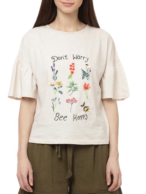 white cotton embroidered tee - 15140514 - Very Small Image - 1