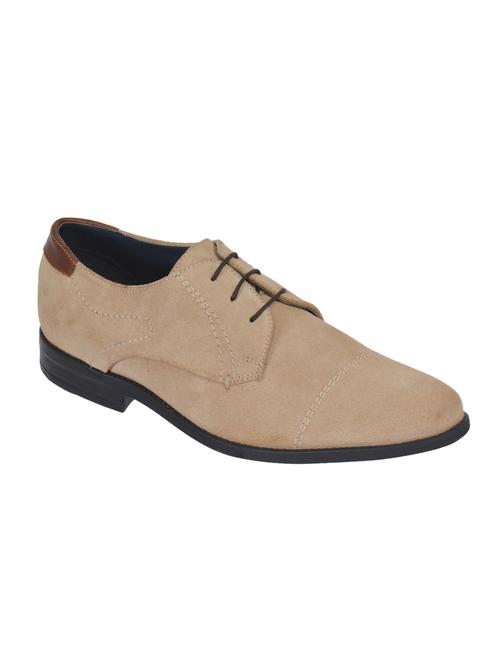 beige leather lace-up derby - 15141391 - Very Small Image - 1