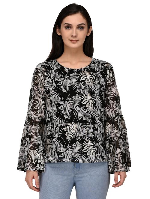 Bell Sleeved Tropical Top - 15142020 - Very Small Image - 1