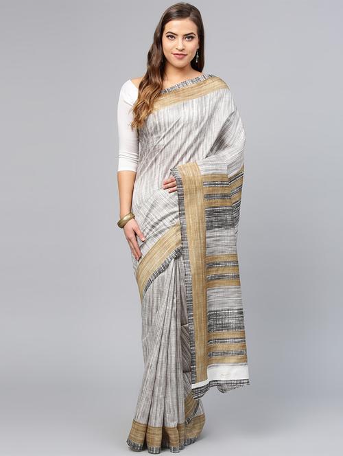 grey art silk bhagalpuri saree with blouse - 15142486 - Very Small Image - 1