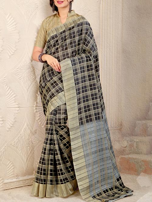 black art silk bhagalpuri saree with blouse - 15142495 - Very Small Image - 1