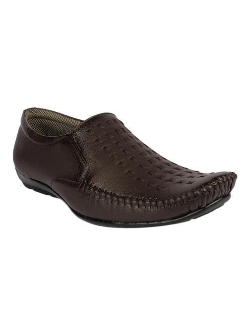 brown leatherette slip on loafer - 15142669 - Very Small Image - 1