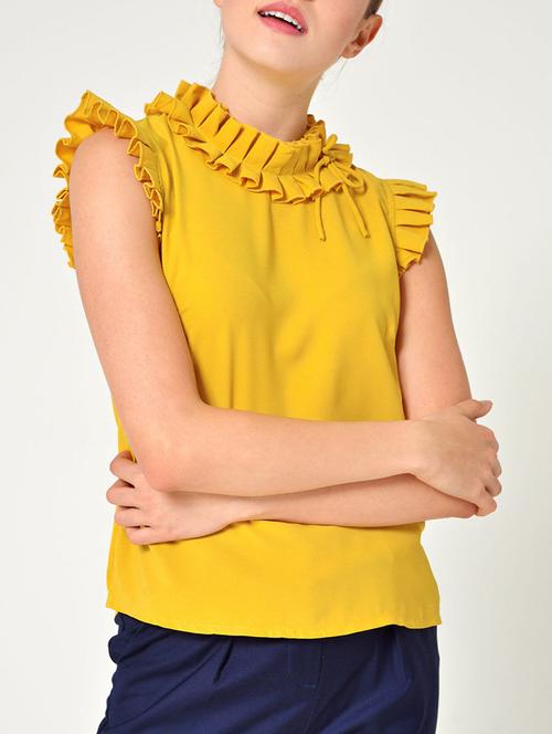 frill detail sleeveless top - 15143092 - Very Small Image - 1