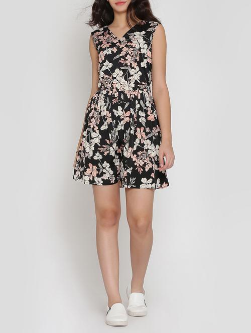 pleat detail floral romper - 15143689 - Very Small Image - 1