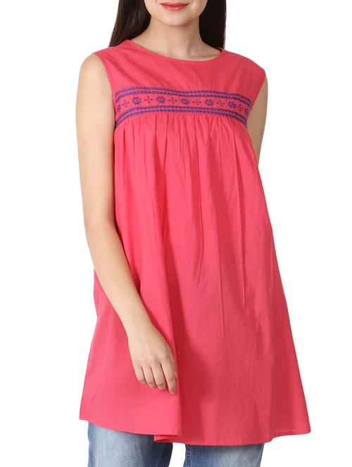 orange cotton fusion kurti - 15143811 - Very Small Image - 1