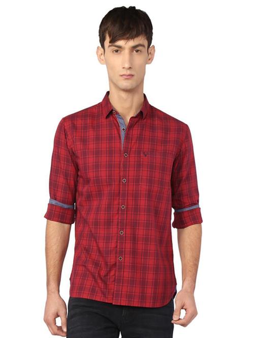 red cotton casual shirt - 15143832 - Very Small Image - 1