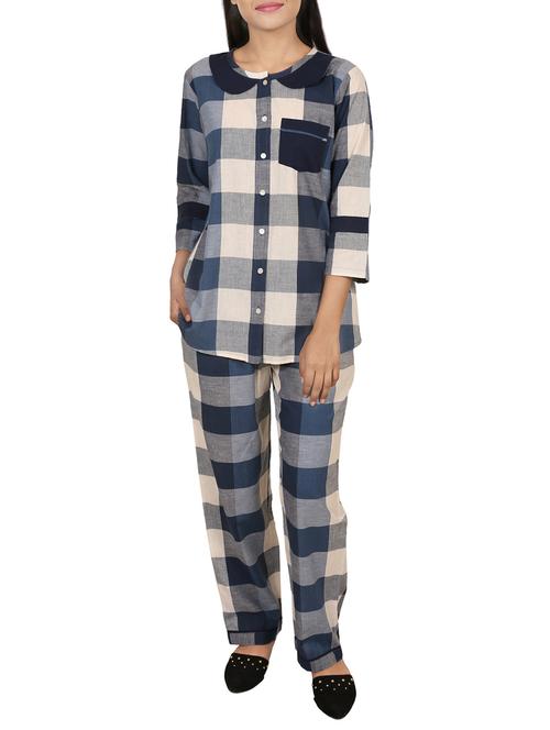 peter pan neck top with pajama set  - 15144904 - Very Small Image - 1