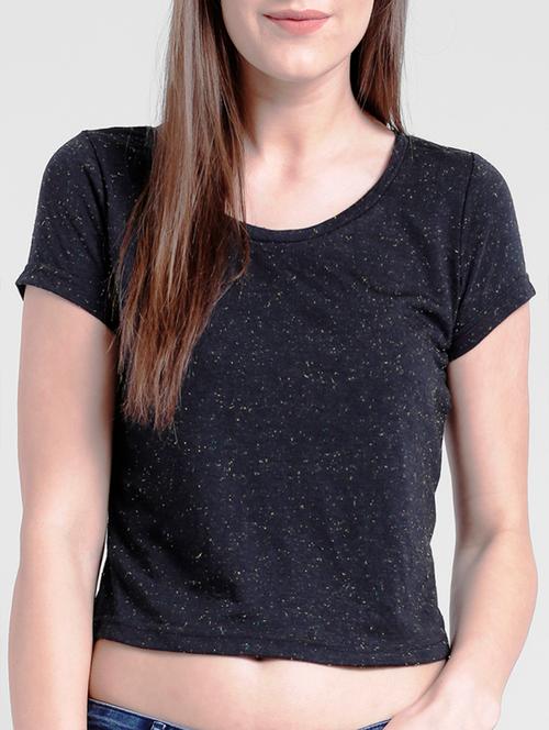 women's crop round neck top - 15144951 - Very Small Image - 1